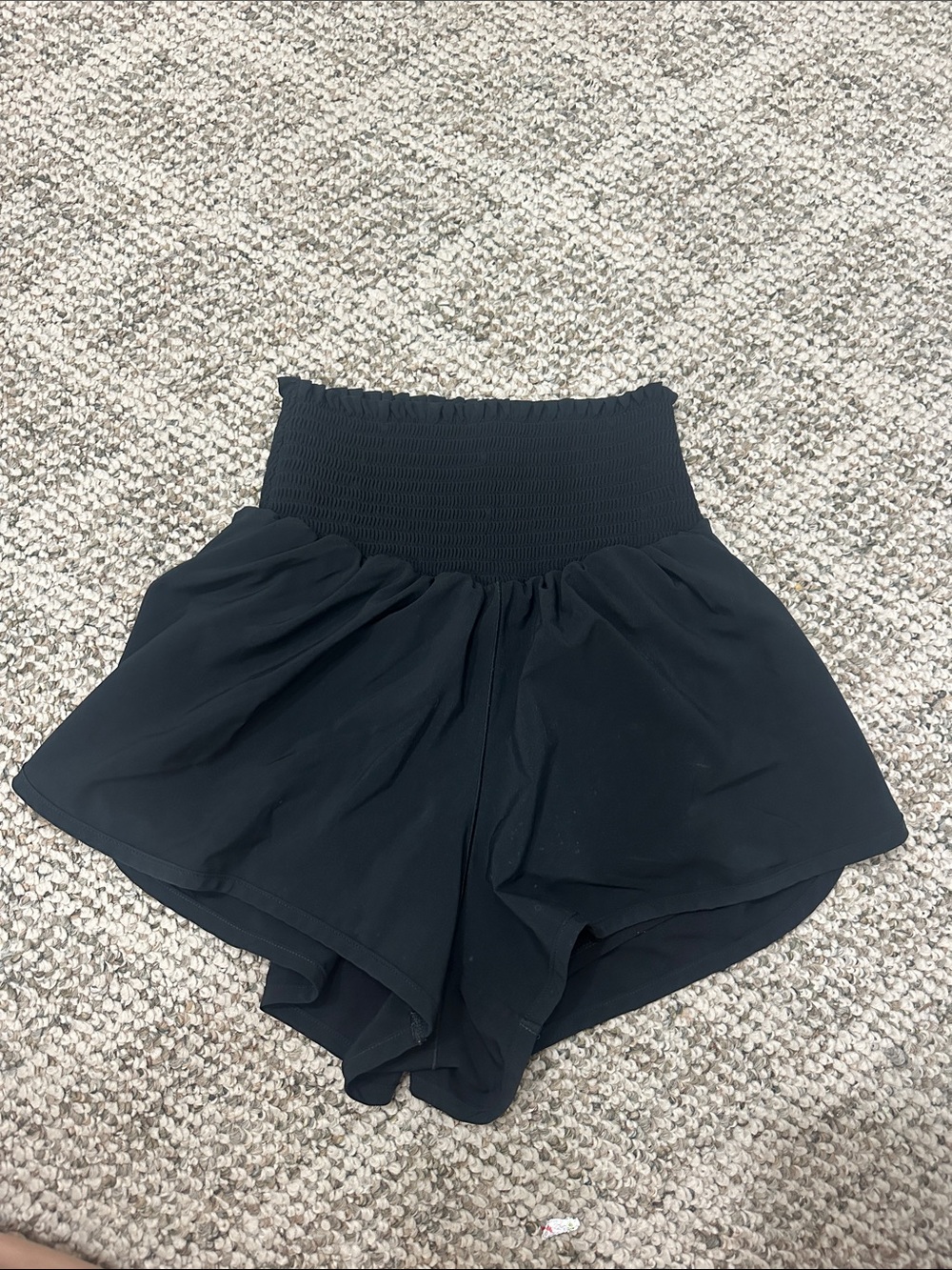 Aerie High-Waist Black Smocked Waistflow Shorts